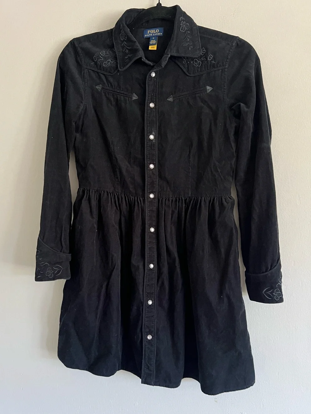 POLO Ralph Lauren Girl's Western-Inspired Corduroy Shirtdress Sz14